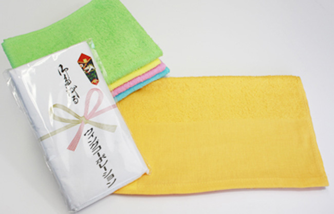 のしだけ印刷タオル　平地付中国製カラータオル