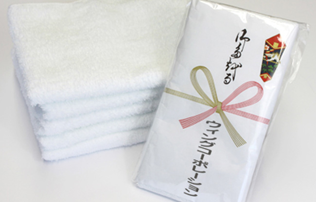のしだけ印刷タオル　総パイル国産白タオル