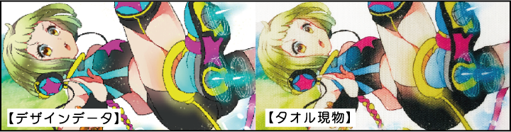 『デザインデータ』と『タオル現物』の違い