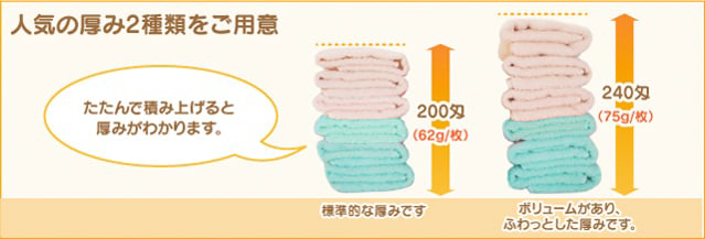 人気の厚み2種類をご用意